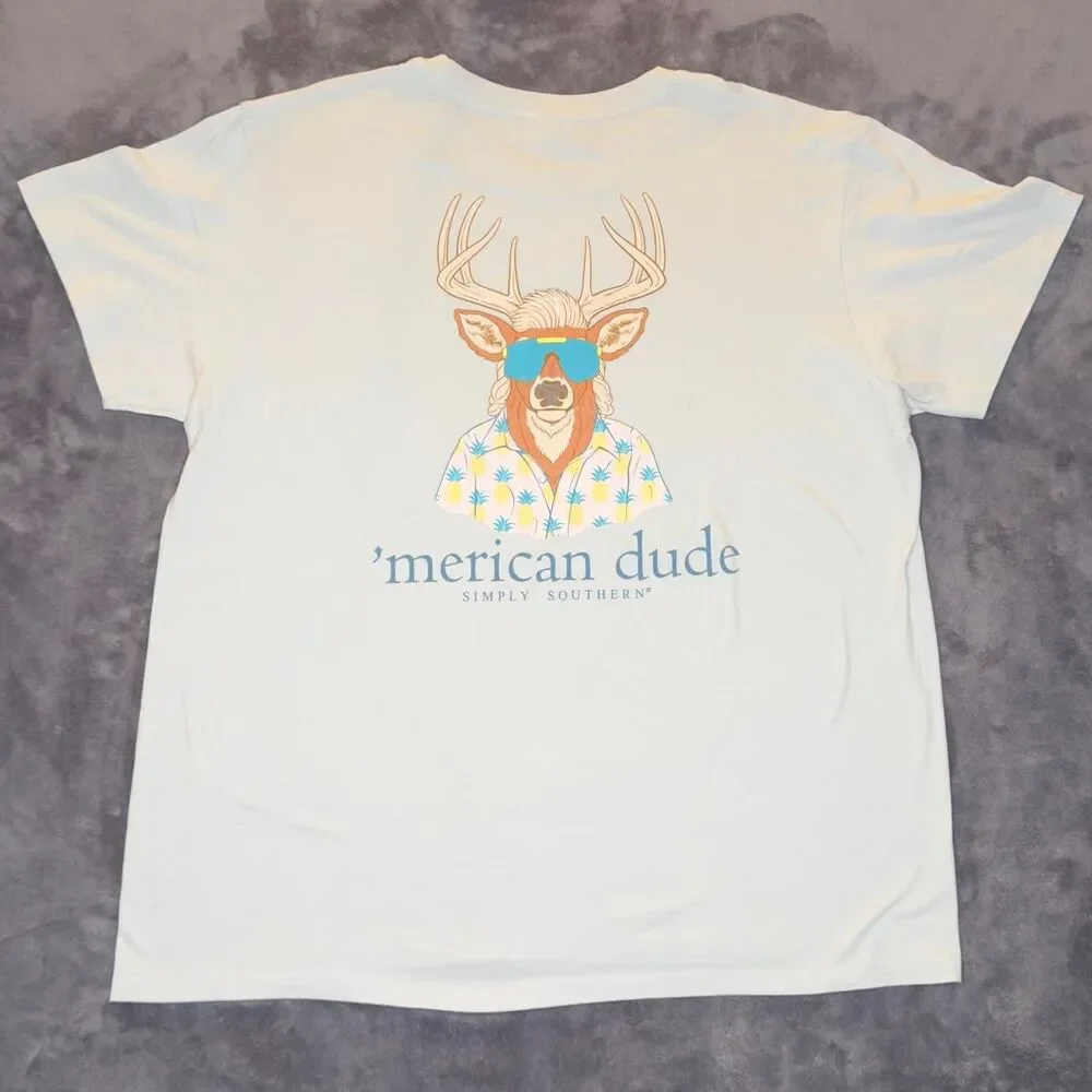 Simply Southern ’Merican Dude Deer Graphic T-Shirt — XL